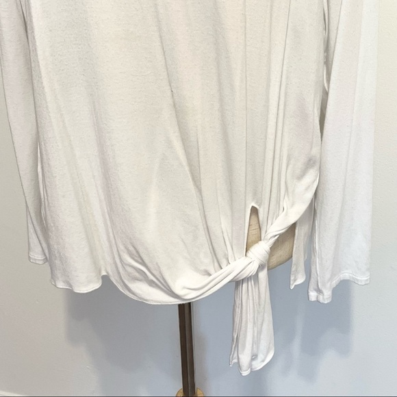 Theory Serah K White Knotted Long Sleeve Top Womens Size Medium - Picture 4 of 9